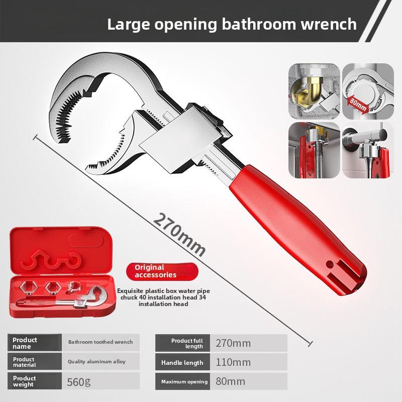 Multifunctional Sink Wrench Universal Large Open Faucet Tool for Bathroom Home Water Pipe Installation Tools
