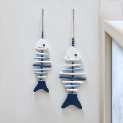 Fish Bone Wind Chimes,Wood Wind Bells for Outside,Fish Windchime,Outdoor Hanging Decors for Patios,Garden,or Cabin Gift