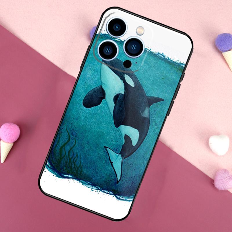 Orcas Whale Phone Case For iPhone 16 17 Pro Max 17 Air 16E 13 12 Mini 14 15 Plus 11 Pro Max Back Cover