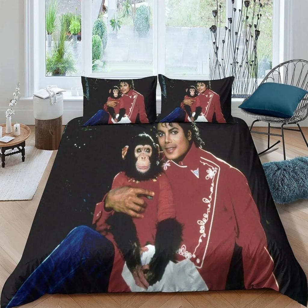 New M-Michael Jackson Bedding Set,Duvet Cover Bed Set Quilt Cover Pillowcase,king Queen Size Bedding Set Kids
