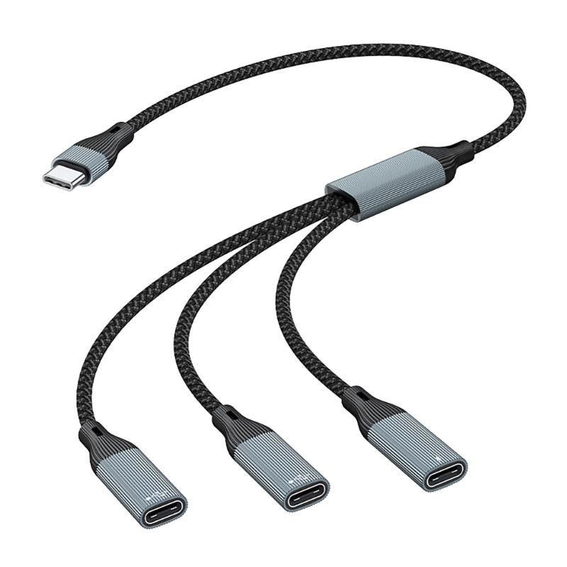 Type C Splitter Cable with 60W Charging and 480Mbps Data Transfer for Phones Tablets Laptops and More