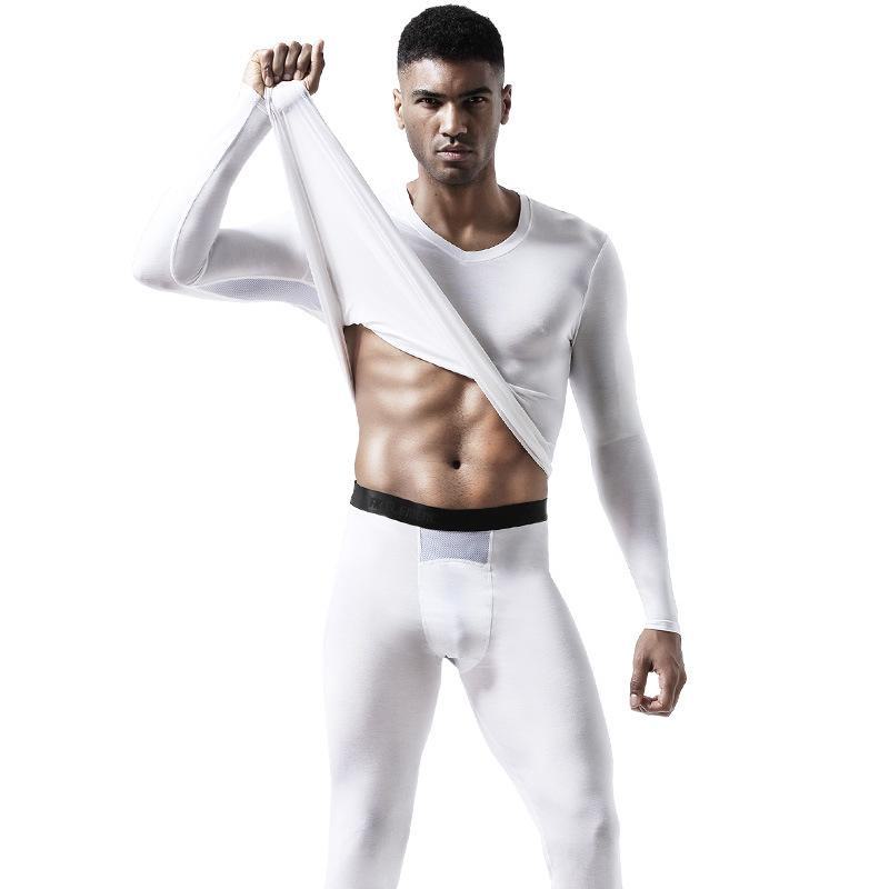Men's Slim Fit V-Neck Thermal Underwear Set - Autumn/Winter Collection
