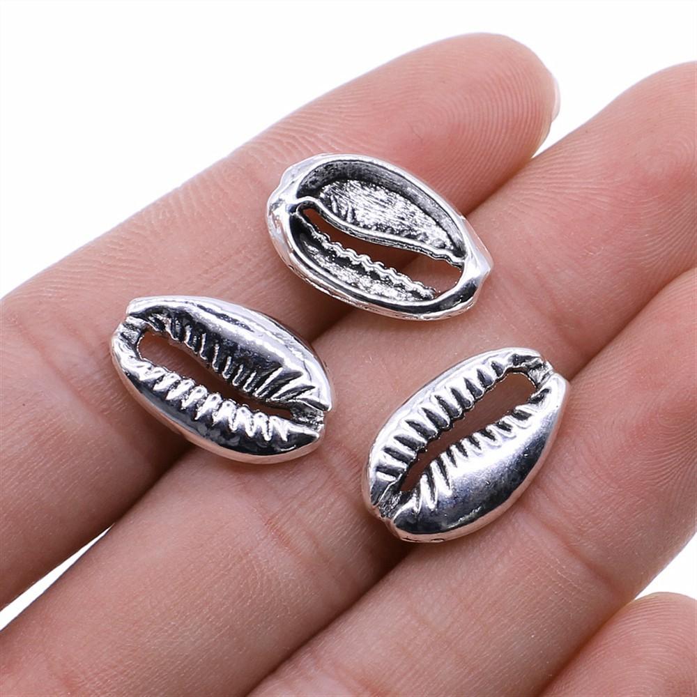 20pcs Shell Charms Antique Silver Color Sea Shell Pendant Charms Shell Charms For Jewelry Making DIY Craft