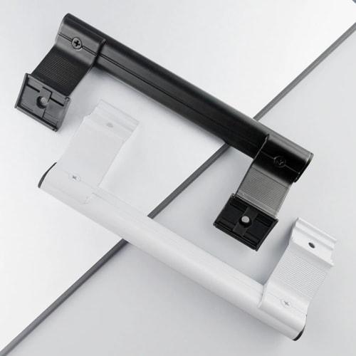 Set of 2 Aluminum Alloy Door Handles for Cabinets and Sliding Doors with Screws (White)