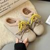 Fashion Women's Casual Fur Slippers Suede Mule Loafers Plus Size Low Top Plush Luxurious Soft Flat Round Toe Parker Hoof Heel Rome 2025