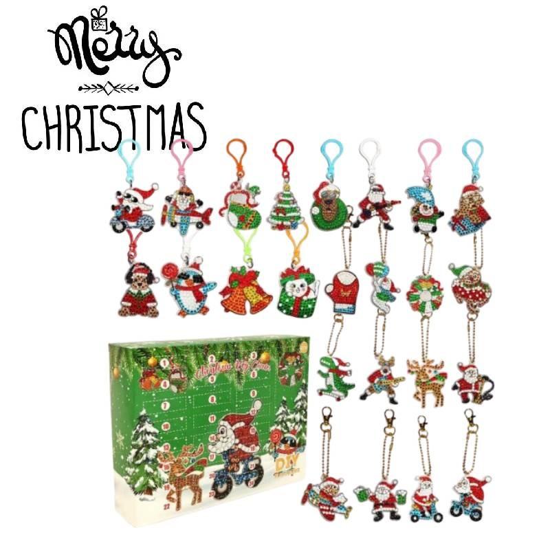 Bunte Acryl-Weihnachtsmalerei-Schlüsselanhänger im Cartoon-Stil Perfekt zum Verschenken in der Weihnachtszeit