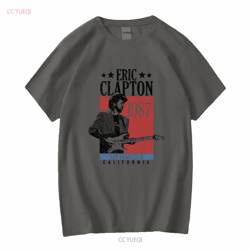 Eric Clapton Mens T shirt San Francisco California 1987 Guitar Legend Rock n Roll Merch Live Concert For Him vintage Washed