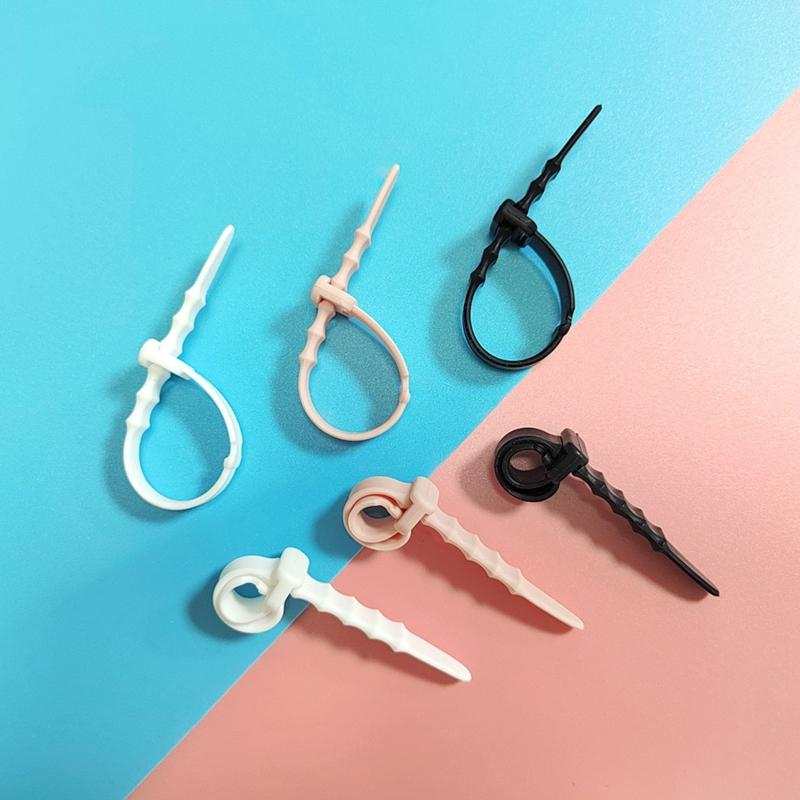 20Pcs Reusable Cable Ties Straps Adjustable Cord Organizer  Elastic Silicone Cord Keeper for Bundling and Organizing