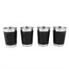 4pcs 170ml Stainless Steel Mini Portable Coffee Wine Cup with Leather Cover