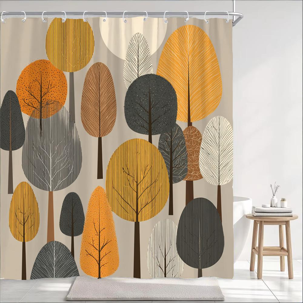 Moderne minimalistische Kunst Baum bedruckter Duschvorhang Trennwand Sichtschutz Hängende Heimdekoration Vorhang mit Haken Maschinenwaschbar