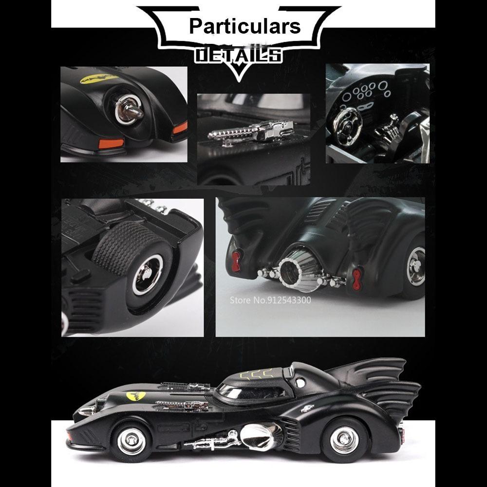 1/38 Alloy Batmobile Toy Car Model Alloy Diecast with Pull Back Sound Light Model Vehicles Collection Toy for Boy Birthday Gifts