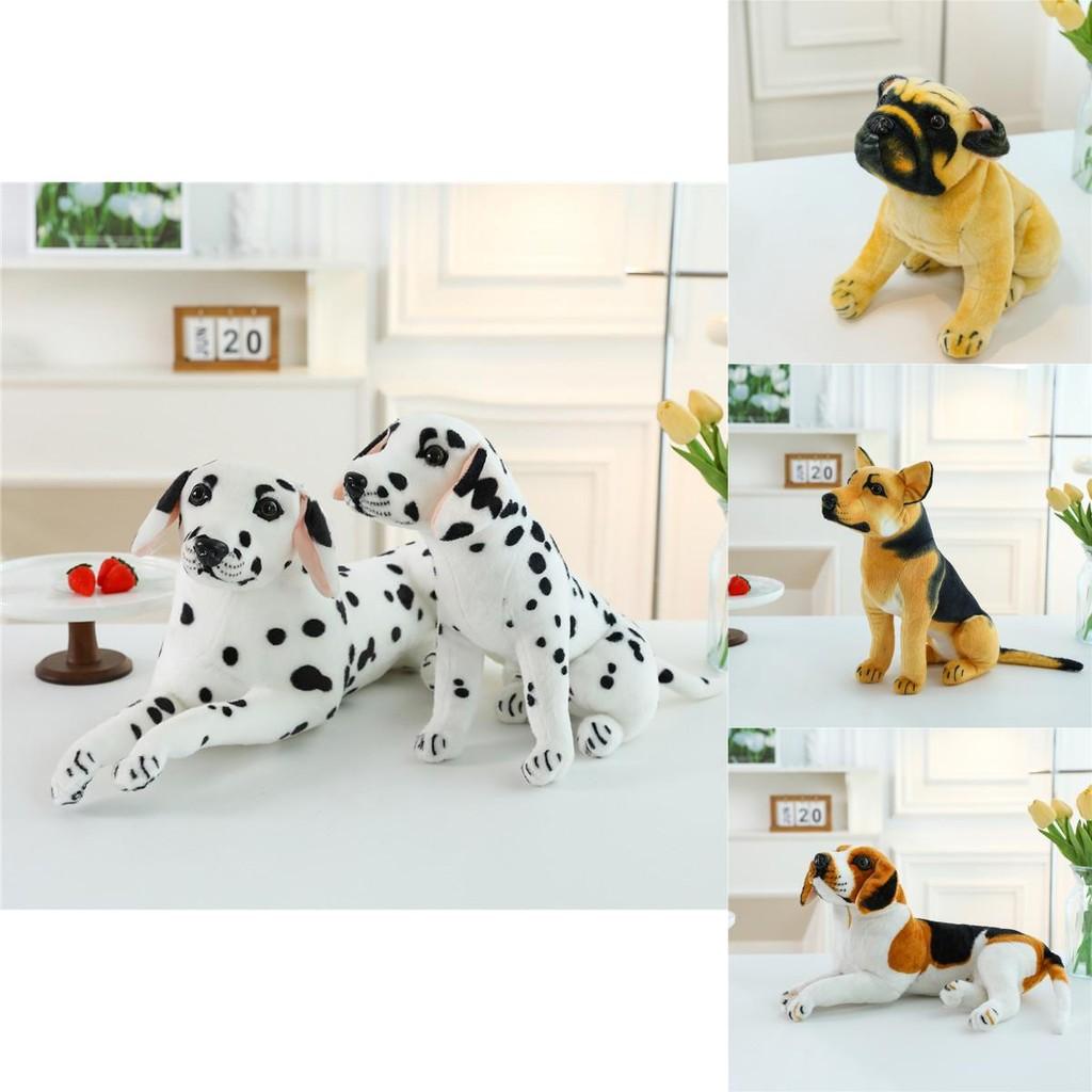 Brinquedo de Pelúcia Realista de Cachorro Adorável Cão Pastor Shar Pei Dálmata Cão de Orelhas Compridas Presente