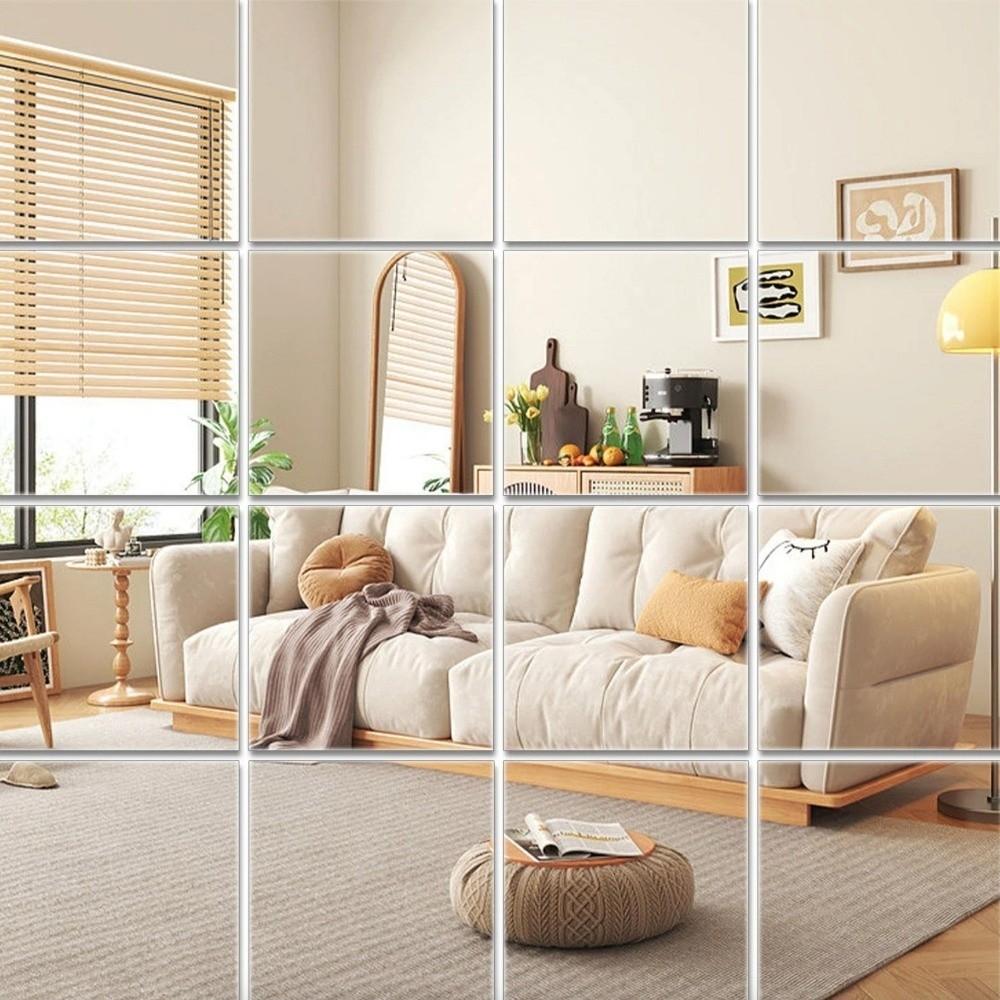 10 pcs Shatterproof Self-Adhesive Mirror Acrylic Glass Stickers Wall Stickers Mirror  Home