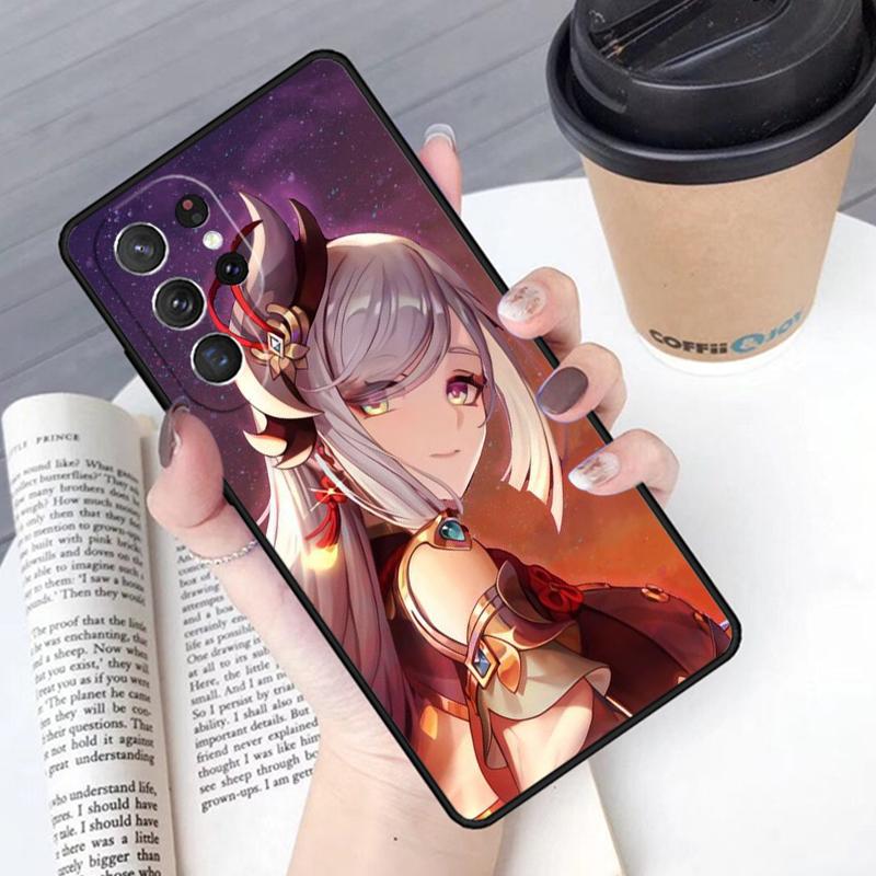 Genshin Anime Shenhe Phone Case Cover For Samsung Galaxy S24 S25 Ultra S21 S22 Ultra S10E Note 10 Plus Note 20 FE S23