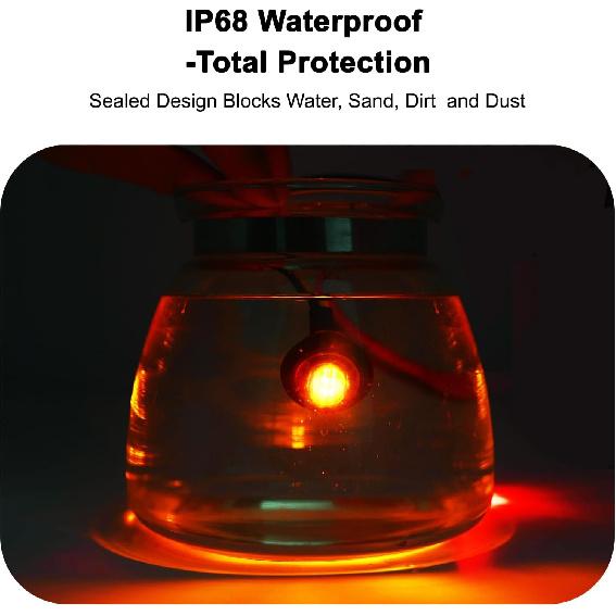 20Pcs 3/4 Inch LED Marker Lights - 3Rd Gen Round Mini Amber/Red Clearance Lights For Truck, Trailer, RV, Bus, Van, Boat, IP68 Waterproof, 12V DC