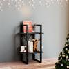 VidaXL 2-Tier Bookcase Black 40x30x70 Cm Solid Pine Wood