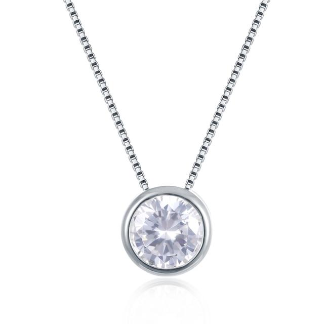 

Срібні ювелірні вироби 925 проби. Жіноча індивідуальність. Круглі імітовані діамантові намиста. Золотий, срібний колір Весільні підвіски Подарунок 45cm