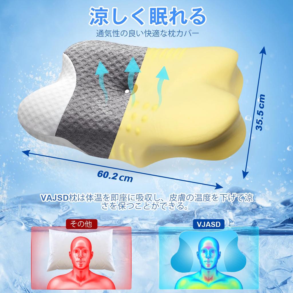 This Comfortable Pillow Relieves Neck Pain and Promotes a Good Night's Sleep. It Features a Memory Foam Pillow, Suitable for Side and Back Sleepers,