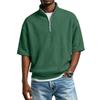 Men's Casual Quarter,Zip Short,Sleeve Top