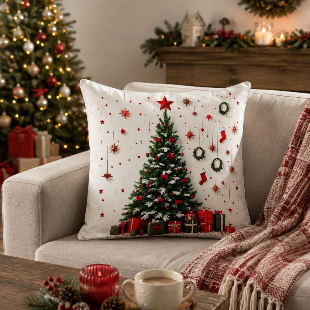 1/2Pcs 45x45cm Christmas Tree Pillowcase Non-Embroidered Holiday Decorative Pillow  Home Decor