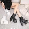 2025 Thick Heel Shoes Autumn New Super High Heel Waterproof 15CM Thick Boots High Lace-up Roman Women's Shoes ZYW-659-15