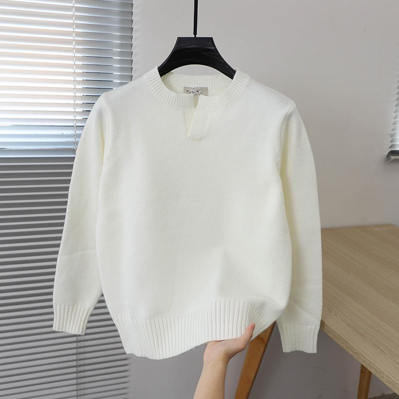 2023 Men's Autumn Solid Color Crew Neck Sweater - Youthful Korean Style Knit Pullover