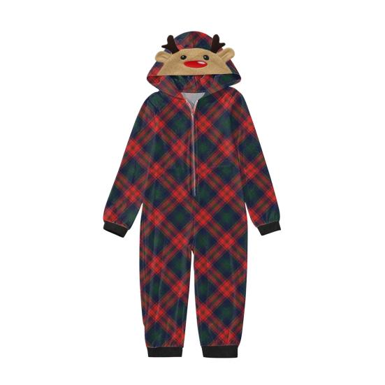 Christmas Family Matching Pajamas Set Elk Snowflake Print Long Sleeve Loungewear Full-Body Jumpsuit for Christmas Holidays And Family Gatherings