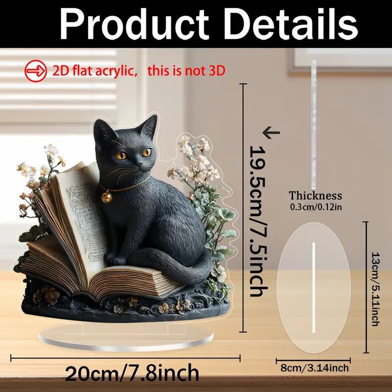 2D Colorful Animal Acrylic Ornaments Colorful Cat Figurine Decoration Kitten Standing Miniature Desktop Decoration For Home