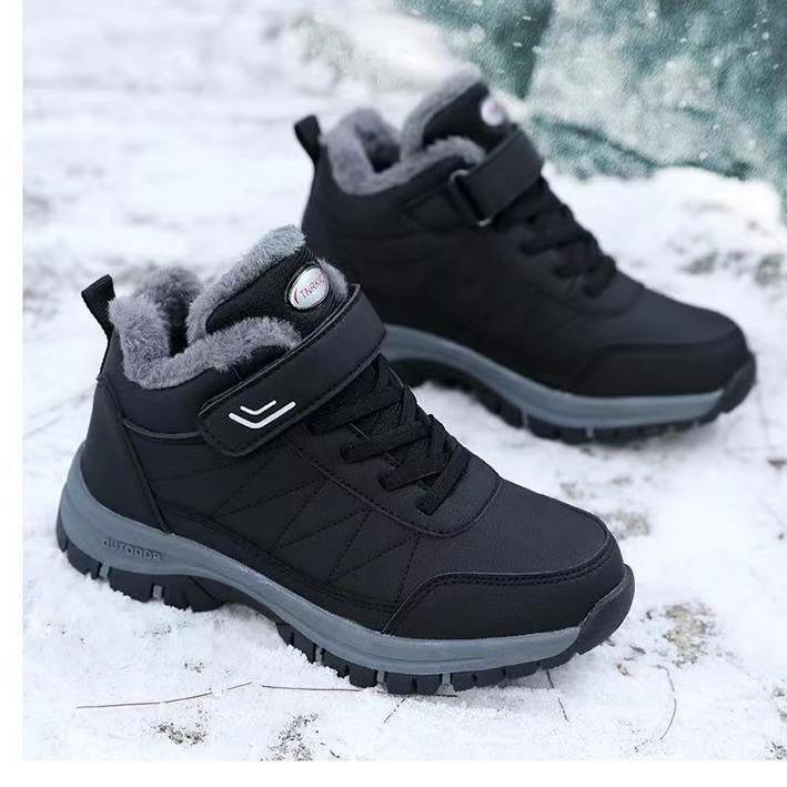 Middle-aged and elderly cotton shoes men's boots velvet warm non-slip snow boots fashionable and comfortable dad shoes walking sports cotton shoes
