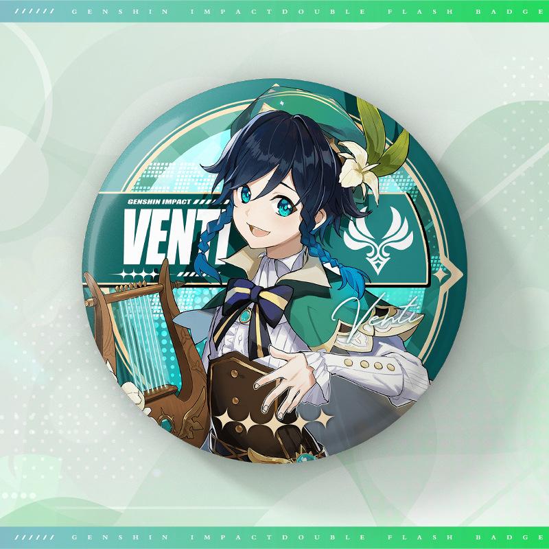 75MM Game Genshin Impact-3 Round Badge Anime Brooch Pin Cosplay Hu Tao Cartoon Figure Clothing Backpack Accessories Fans Gifts