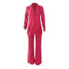 Women's Piece And Pants Suit Set Two High Waist Pants Set