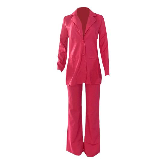 Women's Piece And Pants Suit Set Two High Waist Pants Set