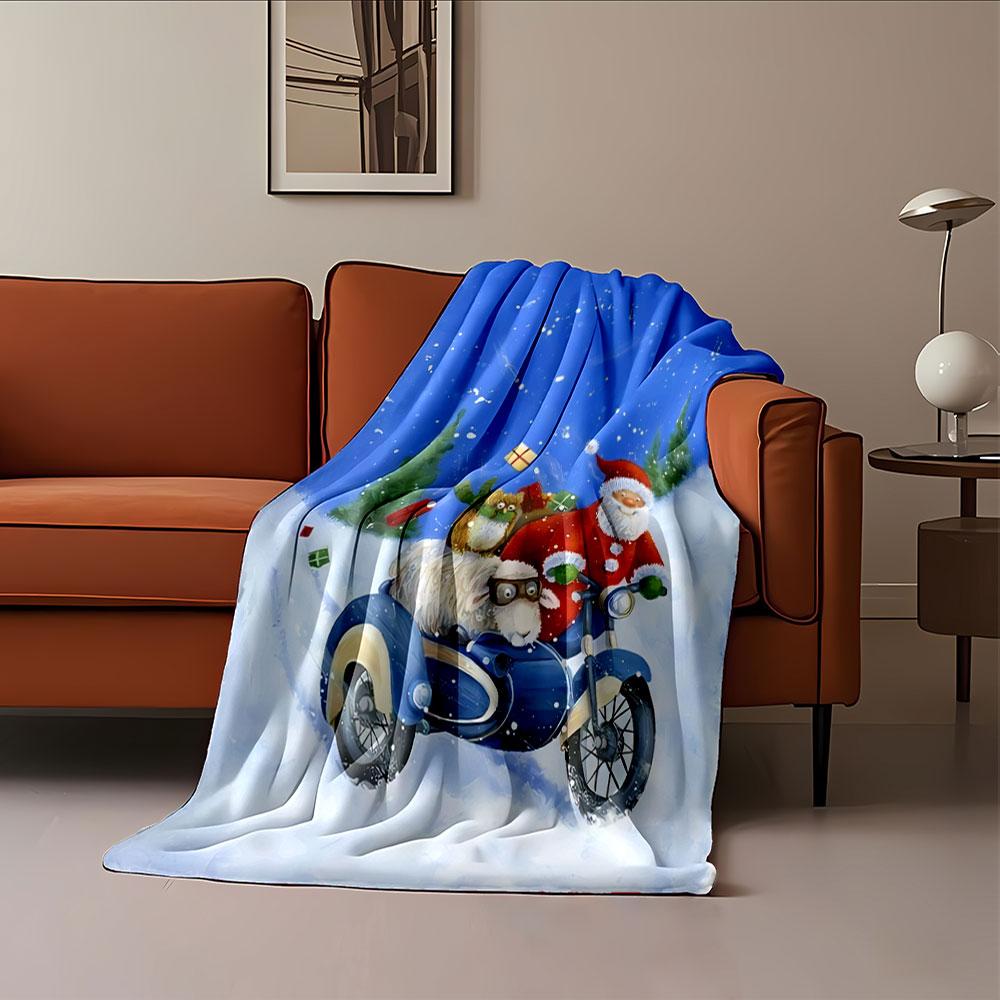 Santa's Ride with Gifts for all seasons blanket lunch break throw gift