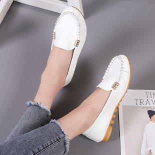 new Women Shoes Spring Autumn Women Casual Flat Shoes Slips Round Toe Denim Flat Loafer Plus Size Jeans Shoes Soft