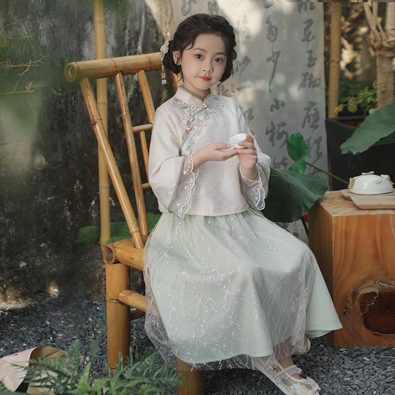 Qiboh Girls' Hanfu New Chinese Style Set 2025