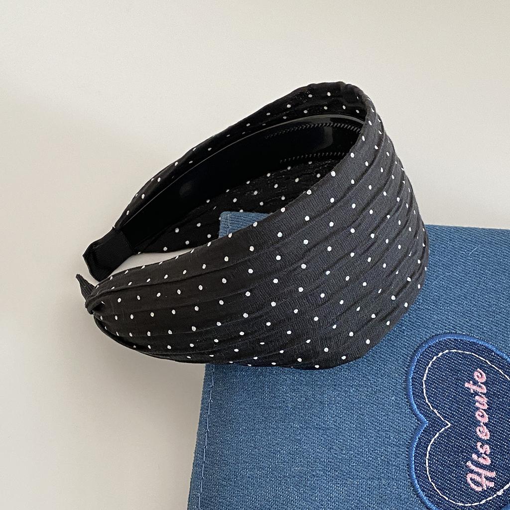 Korean Spring and Summer Fresh Wide-edged Polka Dot Headband Women's  New Pressure Hairpin Fashion Headband Hair Accessories