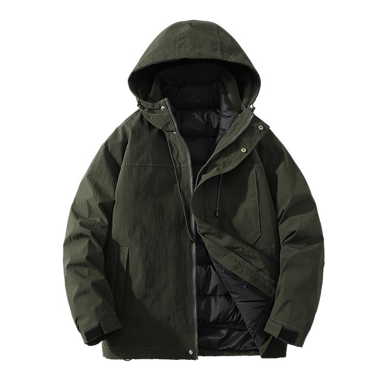 

3-в-1 пуховик мужской свободный инвентарь зимой, теплая и плотная одежда зимой 2XL