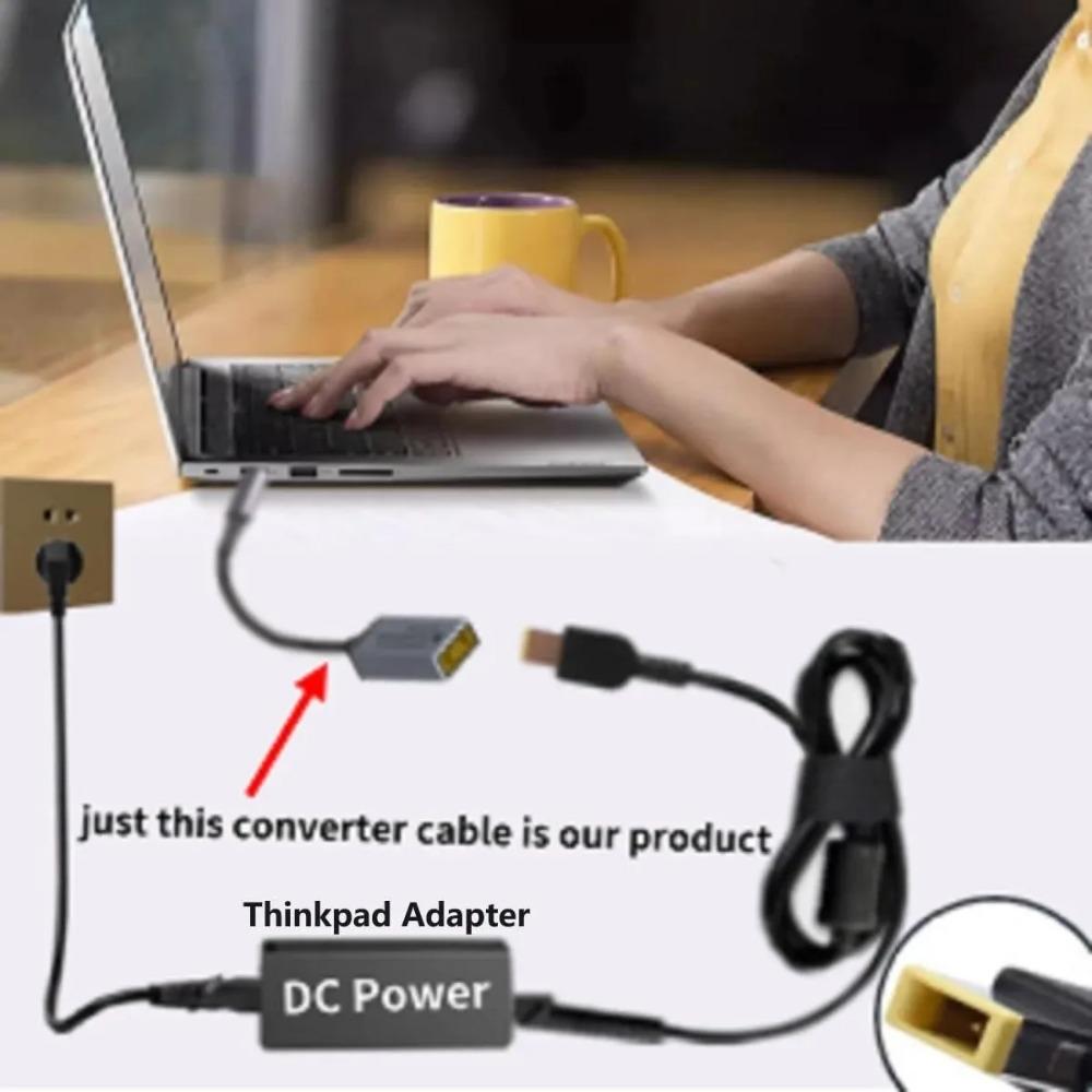 65W 100W 140W Square DC Plug to USB Type-C PD Converter Cable DC Input to USB-C PD Fast Charging Adapter For Lenovo Laptop Power Supply Cord
