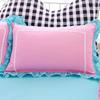 A Pair of Solid Color Lace Pillowcases for Student Dormitory Brushed Princess Style Pink Ruffled Pillowcases
