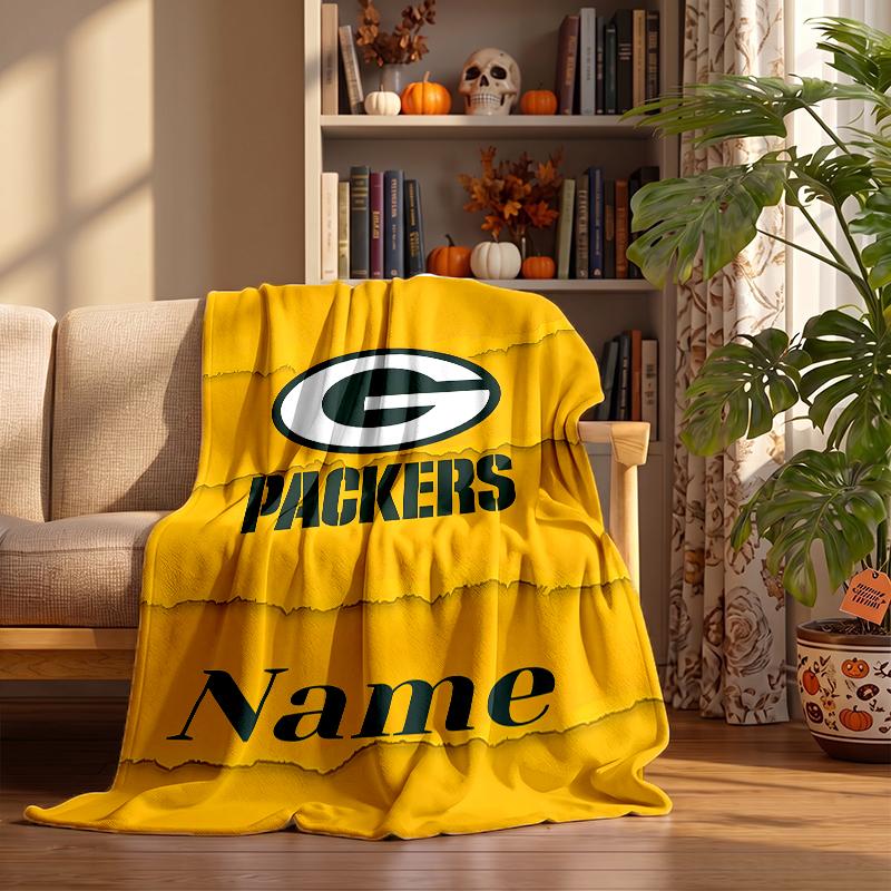 Green Bay Packers Custom Flannel Blankets Soft Warm Cozy Throws for Home Decor Holiday Gifts