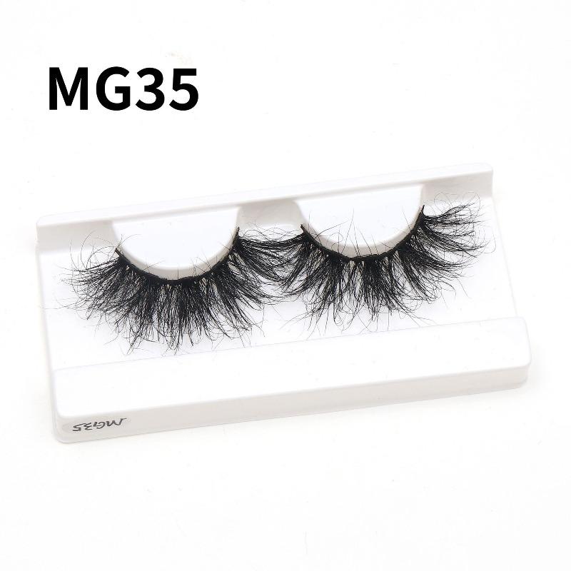 Dense Explosive Mink Hair 27mm Extended False Eyelashes Multi-layer Three-dimensional Curled Long Eyelashes Cross-border Supply