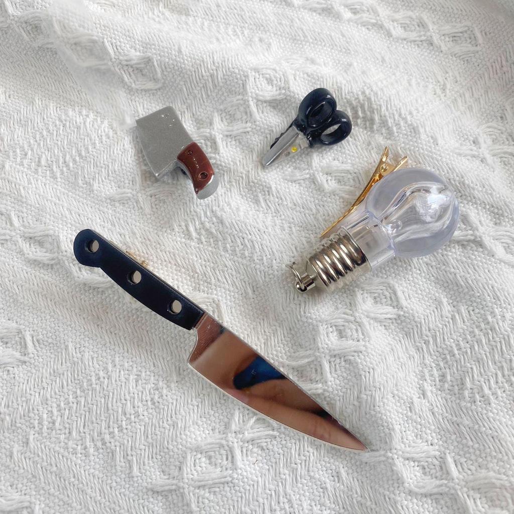 Creative Duckbill Clip: Mini Light Bulb Scissors & Hairpin for Fun, Quirky Hairstyles