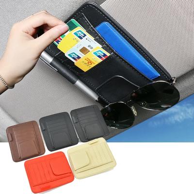 Car Interior AccessoriesSun Visor Mutil-Pocket Storage Organizer Auto Car Documents Pouch Credit Card Sun Glasses Pens Holder