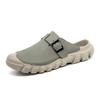 Summer Mens Casual Shoes Mesh Breathable Half Slippers Fashion Walking Sneakers Handmade Male Sandals Lightweight Non-slip Clogs