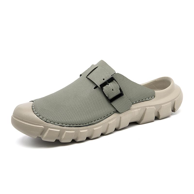 Summer Mens Casual Shoes Mesh Breathable Half Slippers Fashion Walking Sneakers Handmade Male Sandals Lightweight Non-slip Clogs