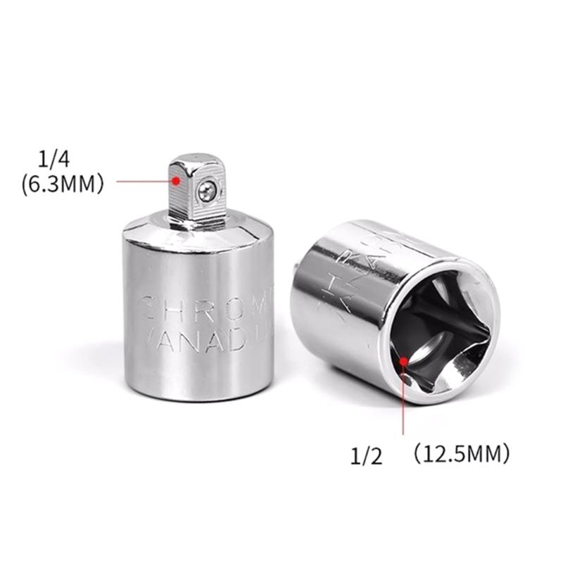 Stainless Ratchet Wrench Socket Converter for Head Sleeve Adapter 1/2" 3/8" 1/4" Bicycle Garage Repair Tools Small Socke