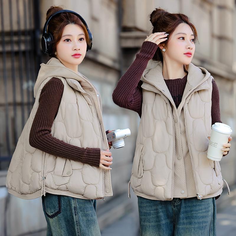 

Новая женская легкая куртка-жилет без рукавов с воротником-стойкой, однотонная, утолщенная, теплая, спортивная, повседневная, свободная, легкая куртка XL