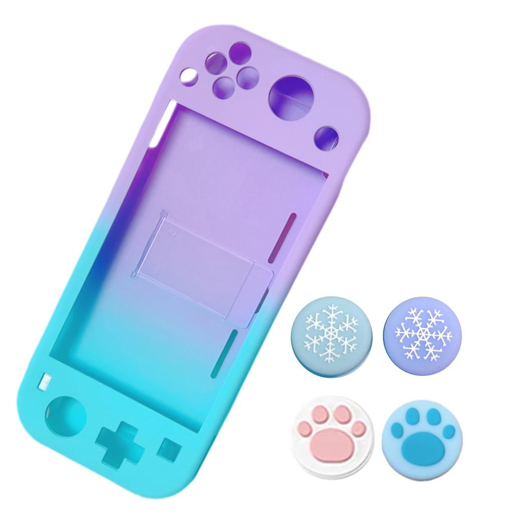 Lite Protective Shell Case for Switch Includes 4 Caps [Switch Exclusive] Full-body Lite, Joy-Con (Pink/Purple)