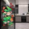 Chinese Style Flower Koi Sticker Water Proof Glass Door Sticker  For Kitchen and Bathroom