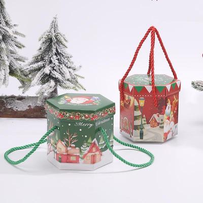 Sechseckige Weihnachtsabend Süßapfel Geschenkbox für Kinder